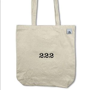 222 embroidered angel number tote bag